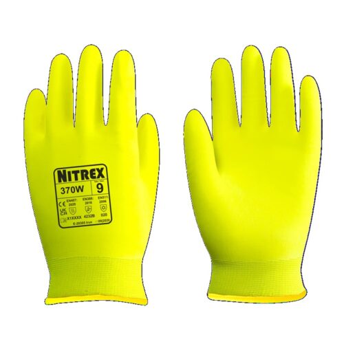 Rukavice pracovní – zateplené NITREX 370W, neon žlutá (vel. 10) - 1