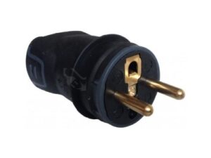 Vidlice 230V gumová černá, IP44