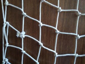 Dekorační síť ručně pletená, bavlna 100/6,0 mm přírodní - 2