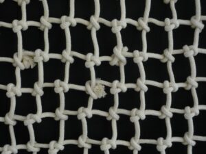 Dekorační síť ručně pletená, bavlna 60/8,0 mm přírodní - 1