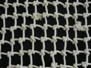 Dekorační síť ručně pletená, bavlna 60/8,0 mm přírodní - 2